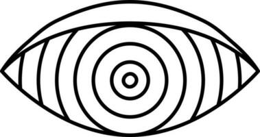 Illusion Eye Icon In Black Line Art. vector