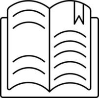 Open Book Icon In Black Outline. vector