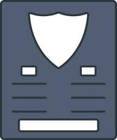 Insurance Paper Icon In Blue And White Color. vector