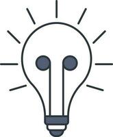 Light Bulb Icon In Blue And White Color. vector