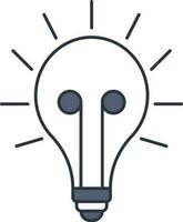 Light Bulb Icon In Blue And White Color. vector