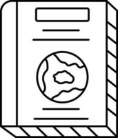 Atlas Book Icon In Black Line Art. vector