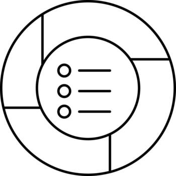 Linear Style Pie Chart Icon. vector