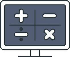 Flat Style Calculator Sign In Desktop Icon. vector