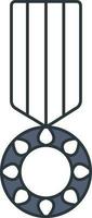 Medal Icon In Blue And White Color. vector