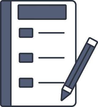 Survey Or Optional List With Pencil Icon In Flat Style. vector