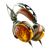 Golden head phones png