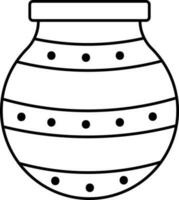 Ceramic Pot Icon In Flat Style. vector