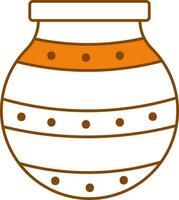 Ceramic Pot Icon In Flat Style. vector