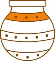 Ceramic Pot Icon In Flat Style. vector