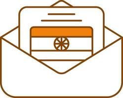 India Letter Or Wishes In Envelope Icon. vector