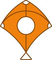 Kite Icon In Orange And White Color. vector