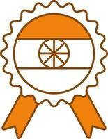 Indian Flag Badge Icon In Orange And White Color. vector