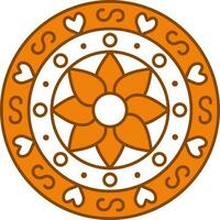 Mandala Or Rangoli Icon In Flat Style. vector