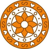 Mandala Or Rangoli Icon In Flat Style. vector