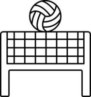 vóleibol red icono en negro línea Arte vector