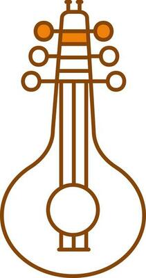 Isolated Lute Icon In Flat Style.