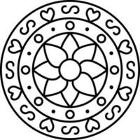 Mandala Or Rangoli Icon In Flat Style. vector