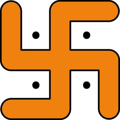 Swastik Icon In Orange Color.