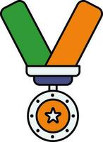 Colorful Medal Icon In Flat Style. vector