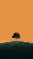 illustration of lonely, minimalist art, . photo