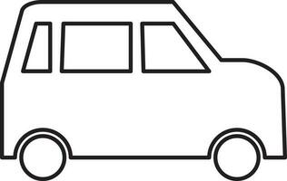 Minivan Icon In Black Outline. vector