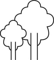 Two Tree Icon In Black Outline. vector