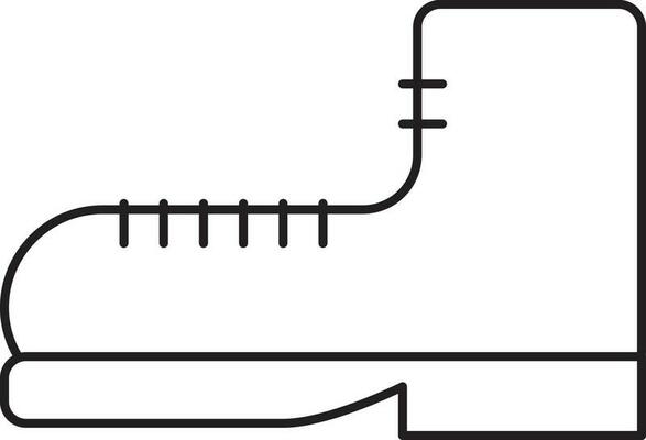 Boot Icon In Black Line Art.