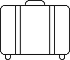 Suitcase Icon In Black Line Art. vector