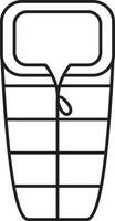 Sleeping Bag Icon In Thin Line Art. vector