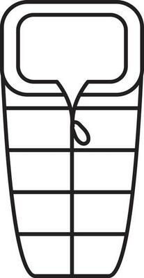 Sleeping Bag Icon In Thin Line Art.