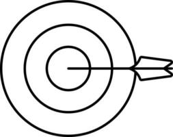 Arrow In Target Board Icon In Line Art. vector