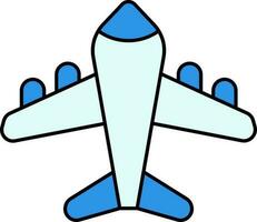 Airplane Icon In Blue Color. vector