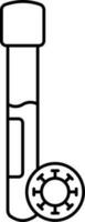 Virus With Test Tube Icon In Line Art. vector