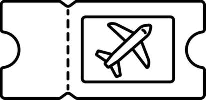 Linear Style Air Ticket Icon. vector