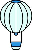 Hot Air Balloon Icon In Blue Color. vector