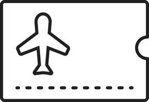 Linear Style Air Ticket Icon. vector