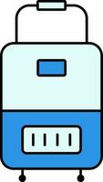 Trolley Bag Icon In Blue Color. vector