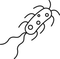 Flat Style Bacteria Icon In Black Line Art. vector