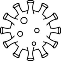 Flat Style Virus Icon In Black Line Art. vector