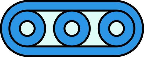 Conveyor Belt Icon In Blue Color. vector