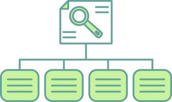 Isolated Data Classification Icon In Green And White Color. vector