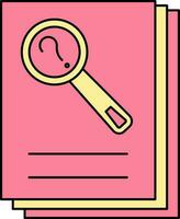 Search Query Paper Icon In Pink And Yellow Color. vector