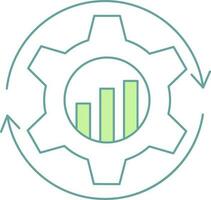 Isolated Data Processing Icon In Green And White Color. vector