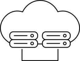 Cloud Server Icon In Outline Style. vector