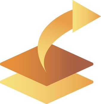 capa o atajo aplicación icono en dorado color. vector