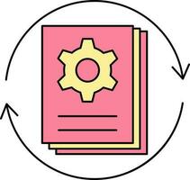 Pink And Yellow Batch Processing Icon Or Symbol. vector