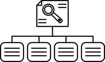 Data Classification Icon In Linear Style. vector