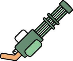 Blaster Rifle Icon In Green And Orange Color. vector