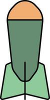 Mortar Bomb Icon In Green And Orange Color. vector